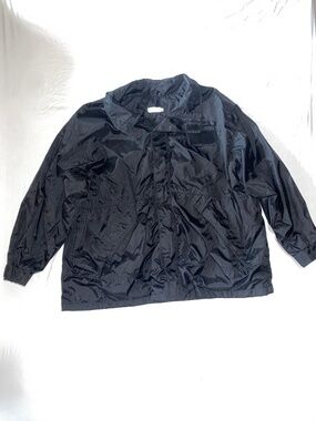 Men's Black Windbreaker Jacket - Lightweight Water-Resistant Outerwear